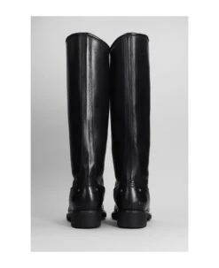 Golden Goose Hi Biker Low Heels Boots In Black Leather -Urban Shoes World ef28346b967138d1d50c66efc9c5bf2f