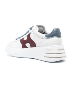Sneakers Hogan Rebel White Burgundy Light Blue -Urban Shoes World f208dab6d901695e341df675dfe73750