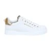Dolce & Gabbana Portofino Sneakers In White Leather With Logo Pearl